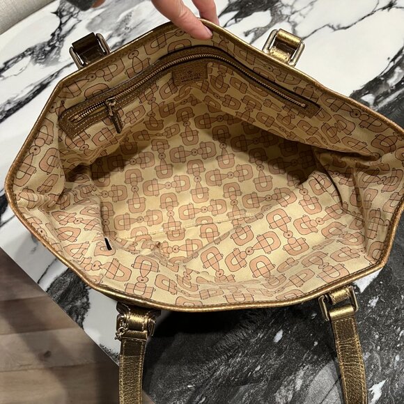 Gucci Purse + Wallet Set: Monogram Jolicoeur Pink Gold Tote & Heart Clasp Wallet - Picture 6 of 16